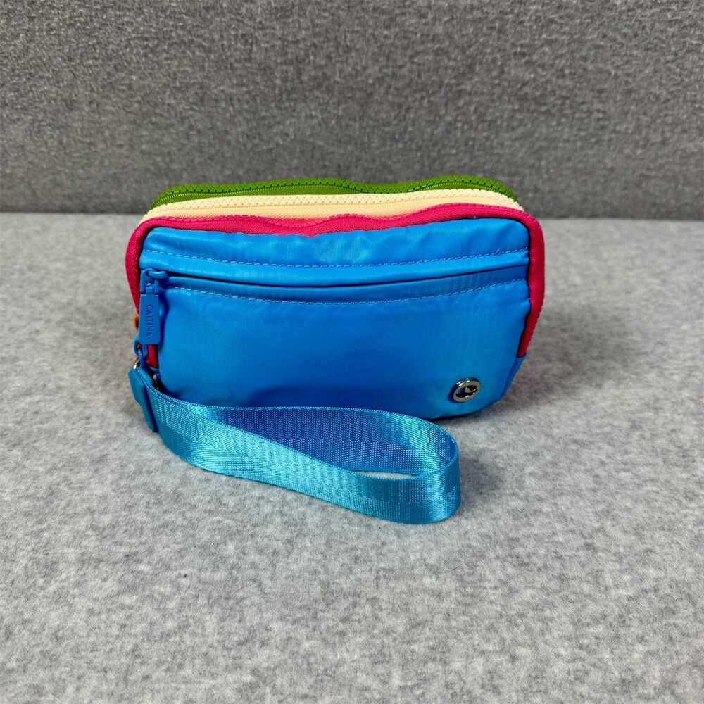 Caitina Wristlet Pouch Wallet Multicolor Colorblock Multi Compartment.